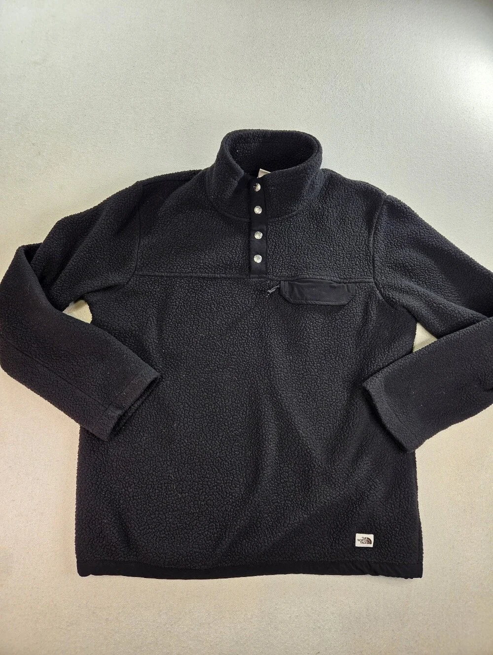 The North Face Cragmont Fleece Pullover Mens L Black 1/4 Snap